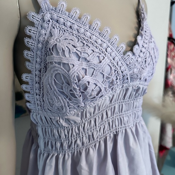 Lavender Lace Trim Dress - Picture 2 of 6